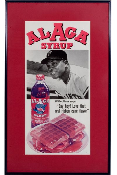 1960’S WILLIE MAYS ALAGA SYRUP ADVERTISEMENT