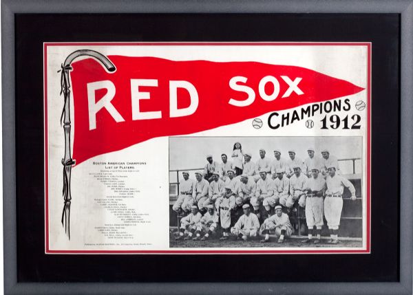 1912 WORLD CHAMPION BOSTON RED SOX PHOTOGRAPHIC DISPLAY PIECE