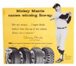 1961 MICKEY MANTLE ADVERTISING DISPLAY FOR COOPER TIRES