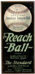 C.1910 REACH TIN LITHO BASEBALL ADVERTISING DISPLAY SIGN