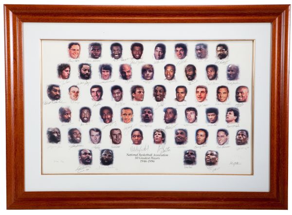 1996 NBA 50 GREATEST PLAYERS AUTOGRAPHED LIMITED EDITION LITHOGRAPH