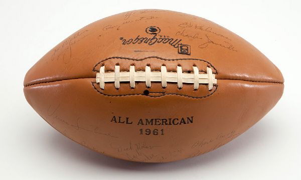 1961 PACKERS VS. GIANTS "ALL AMERICAN" SIGNED FOOTBALL