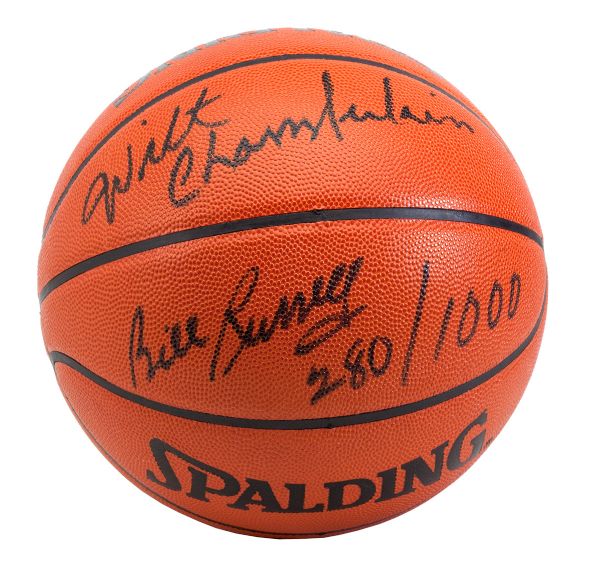 WILT CHAMBERLAIN/BILL RUSSELL AUTOGRAPHED OFFICIAL NBA BASKETBALL 