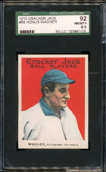 1915 CRACKER JACK #68 HONUS WAGNER NM/MT+ SGC 92