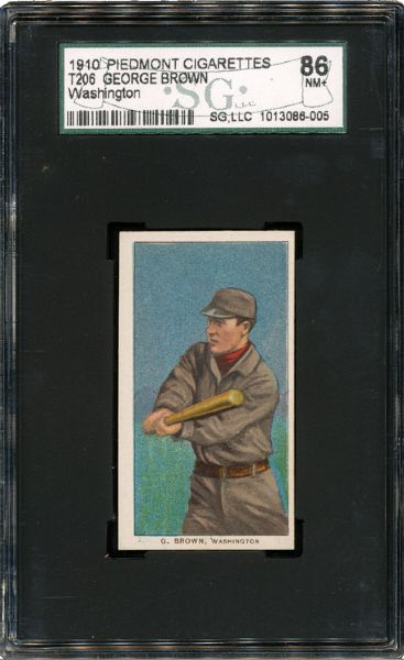 1909-11 T206 GEORGE BROWN (WASHINGTON) NM+ SGC 86