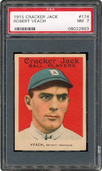 1915 CRACKER JACK #174 ROBERT VEACH NM PSA 7