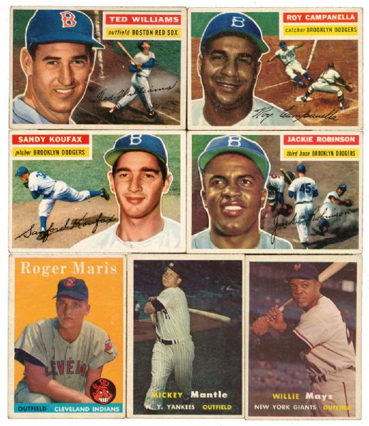 1950 THRU 1958 CHILDHOOD COLLECTION OF 628 LOADED WITH HALL OF FAMERS AND STARS