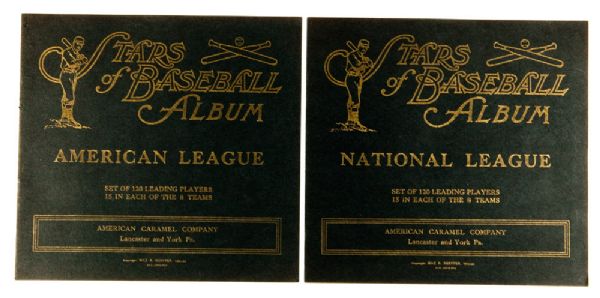 AMERICAN CARAMEL COMPANY UNUSED STARS OF BASEBALL ALBUMS (AL & NL)