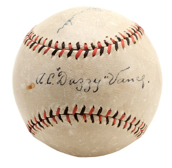 GROVER CLEVELAND ALEXANDER AND DAZZY VANCE DUAL SIGNED BASEBALL