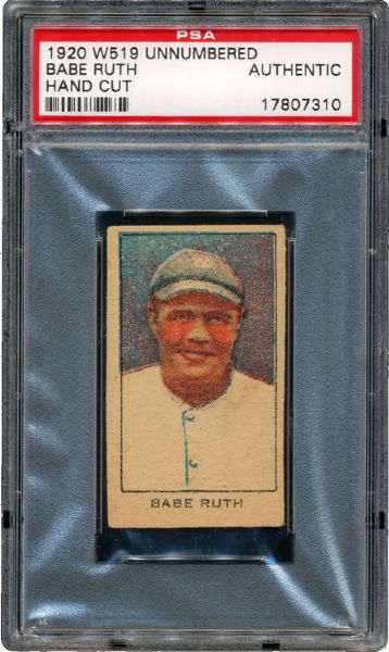 1920 W519 UNNUMBERED BABE RUTH PSA AUTHENTIC