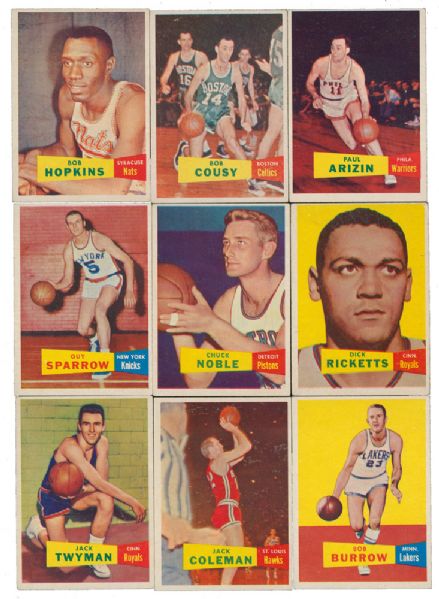 1957-58 TOPPS BASKETBALL LOT OF 23 DIFFERENT INCLUDING COUSY