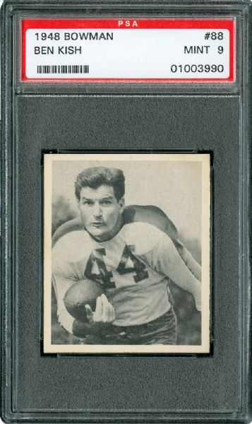 1948 BOWMAN FOOTBALL #88 BEN KISH MINT PSA 9 (1/5)