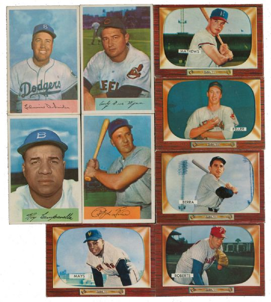 1954 (106) AND 1955 (57) BOWMAN BASEBALL LOT WITH HALL OF FAMERS