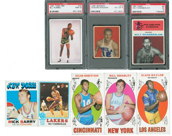 MOSTLY 1933 THRU 1970 BOWMAN, TOPPS, AND FLEER BASKETBALL LOT OF 311