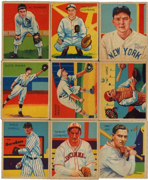 1934-36 R327 DIAMOND STAR LOT OF 52 INCLUDING (18) HALL OF FAMERS