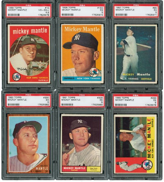 1957-1969 TOPPS MICKEY MANTLE PSA GRADED COMPLETE RUN OF 13 CARDS