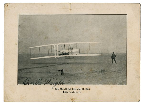 ORVILLE WRIGHT SIGNED HISTORIC PRINTED PHOTOGRAPH