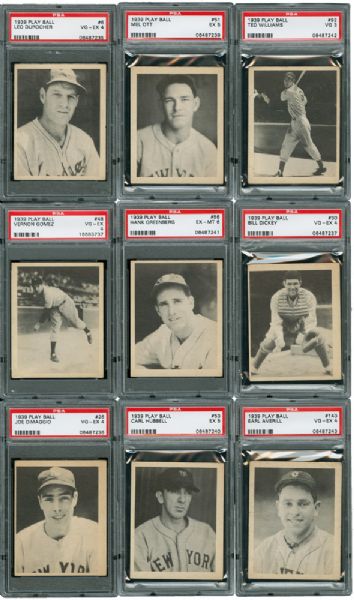 1939 PLAY BALL PSA GRADED COMPLETE SET OF 161 (#10 ON THE PSA SET REGISTRY - 4.017 GPA)