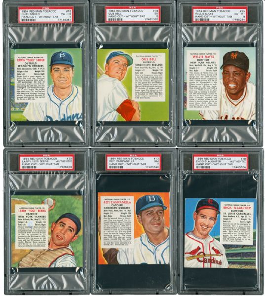 1954 RED MAN TOBACCO (NO TABS) PSA GRADED COMPLETE SET OF 54