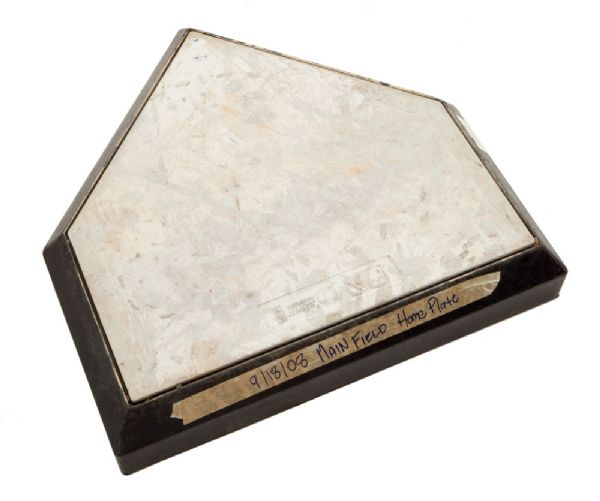 2008 GAME USED "MAIN FIELD" HOME PLATE FROM THE FINAL HOME STAND OF OLD YANKEE STADIUM