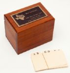 RED AUERBACHS 1986 ALL-STAR GAME WOODEN BUSINESS CARD HOLDER