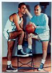 OVERSIZED 22" BY 16" AUTOGRAPHED RED AUERBACH AND BOB COUSY PHOTO