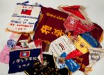 RED AUERBACHS PENNANTS AND BANNERS FROM WORLD BASKETBALL TOURS