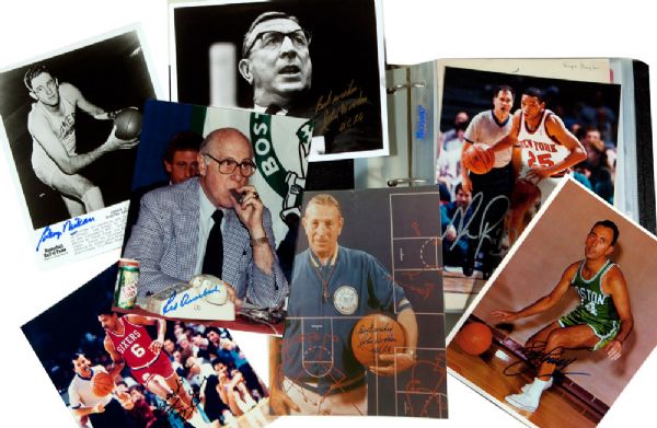 LARGE LOT OF OVER 70 AUTOGRAPHED BASKETBALL PHOTOS
