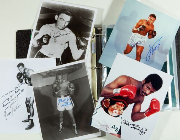LARGE LOT OF AUTOGRAPHED BOXING PHOTOS