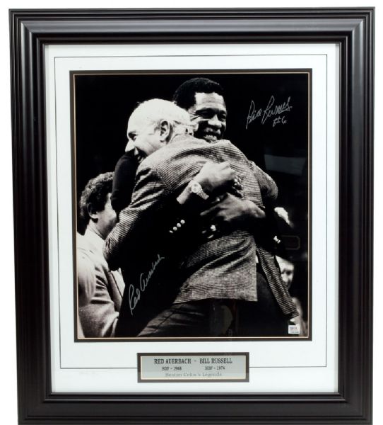 BILL RUSSELL/RED AUERBACH SIGNED 16X20 FRAMED PHOTO