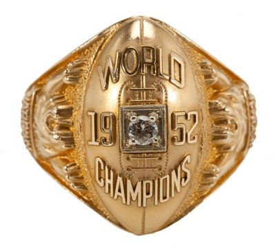 1952 DETROIT LIONS WORLD CHAMPIONSHIP RING