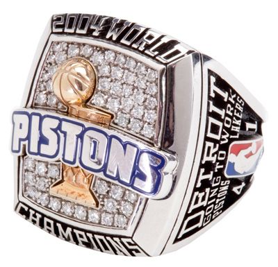 2004 DETROIT PISTONS NBA CHAMPIONSHIP STAFF MEMBERS RING ("B" VERSION)