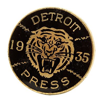 1935 DETROIT TIGERS WORLD SERIES PRESS PIN