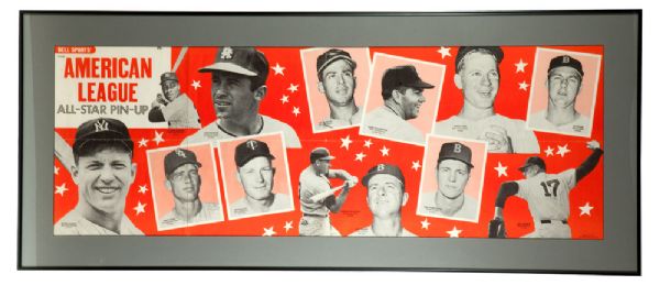 CIRCA 1964 DELL SPORTS PAIR OF LARGE BASEBALL ALL-STARS POSTERS