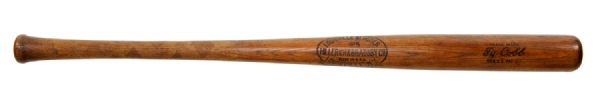 EXTRAORDINARY TY COBB PROFESSIONAL MODEL GAME USED BAT AUTOGRAPHED AND INSCRIBED ON AUGUST 9TH, 1925 (MEARS A9.5, PSA/DNA GU9.5)