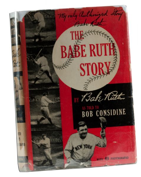 1948 THE BABE RUTH STORY HARDBACK BOOK AUTOGRAPHED BY RUTH