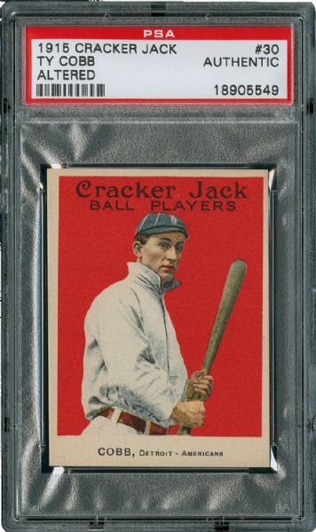 1915 CRACKER JACK #30 TY COBB PSA AUTHENTIC