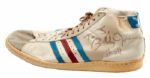 BOBBY JONES GAME WORN SNEAKER INSCRIBED AND PRESENTED TO JULIUS "DR. J" ERVING
