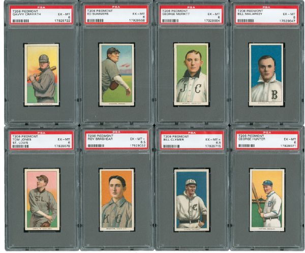 1909-11 T206 EX-MT PSA 6 OR BETTER LOT OF 13
