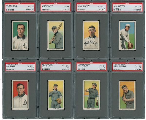 1909-11 T206 VG-EX PSA 4 LOT OR BETTER SOUTHERN LEAGUE LOT OF 22