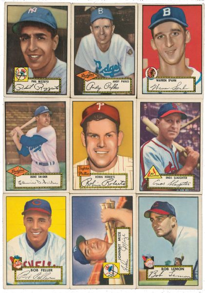 1952 TOPPS BASEBALL PARTIAL SET (347/407) PLUS 82 VARIATIONS - 429 CARDS TOTAL