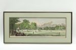 1859 HARPERS WEEKLY "BASEBALL MATCH AT THE ELYSIAN FIELDS" WOODCUT 