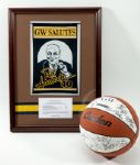PAIR OF ITEMS PRESENTED TO RED AUERBACH BY HIS ALMA MATER GEORGE WASHINGTON UNIVERSITY 