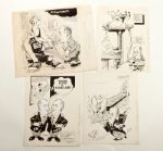 FOUR PIECES OF BOSTON CELTICS ORIGINAL ARTWORK BY BISSELL 