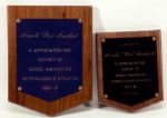 PAIR OF AWARD PLAQUES PRESENTED TO RED AUERBACH FROM GEORGE WASHINGTON UNIVERSITY