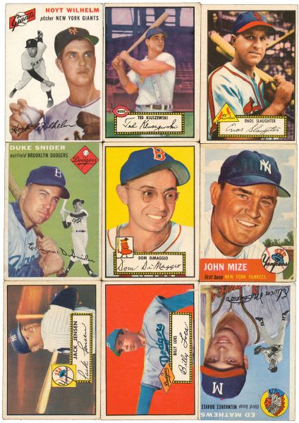 1952 (106), 1953 (59), 1954 (23), AND 1955 (13) TOPPS CHILDHOOD BASEBALL CARD COLLECTION OF 201