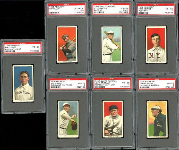 1909-11 T206 VG-EX PSA 4 MASSIVE LOT OF 109 DIFFERENT INCLUDING MCGRAW AND CHASE(2)