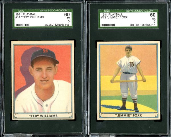1941 PLAY BALL #14 TED WILLIAMS AND #13 JIMMIE FOXX - BOTH EX SGC 60