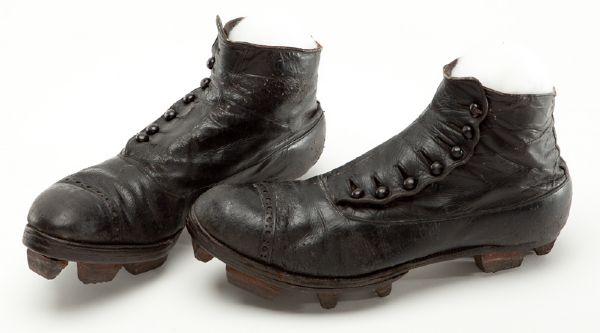 EXCEEDINGLY RARE 1895 BUTTON UP STACKED FOOTBALL CLEATS