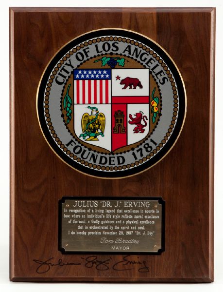 JULIUS "DR. J" ERVINGS CITY OF LOS ANGELES "DR. J. DAY" AWARD